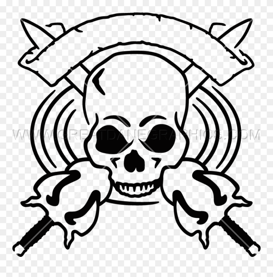 Swords Production Ready Artwork - Sword With Skull Art Clipart