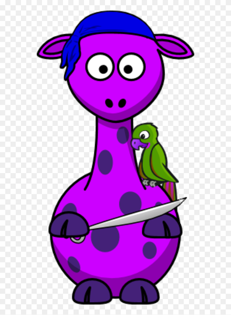 Pirate Sword Giraffe - Clip Art Giraffe Purple - Png Download