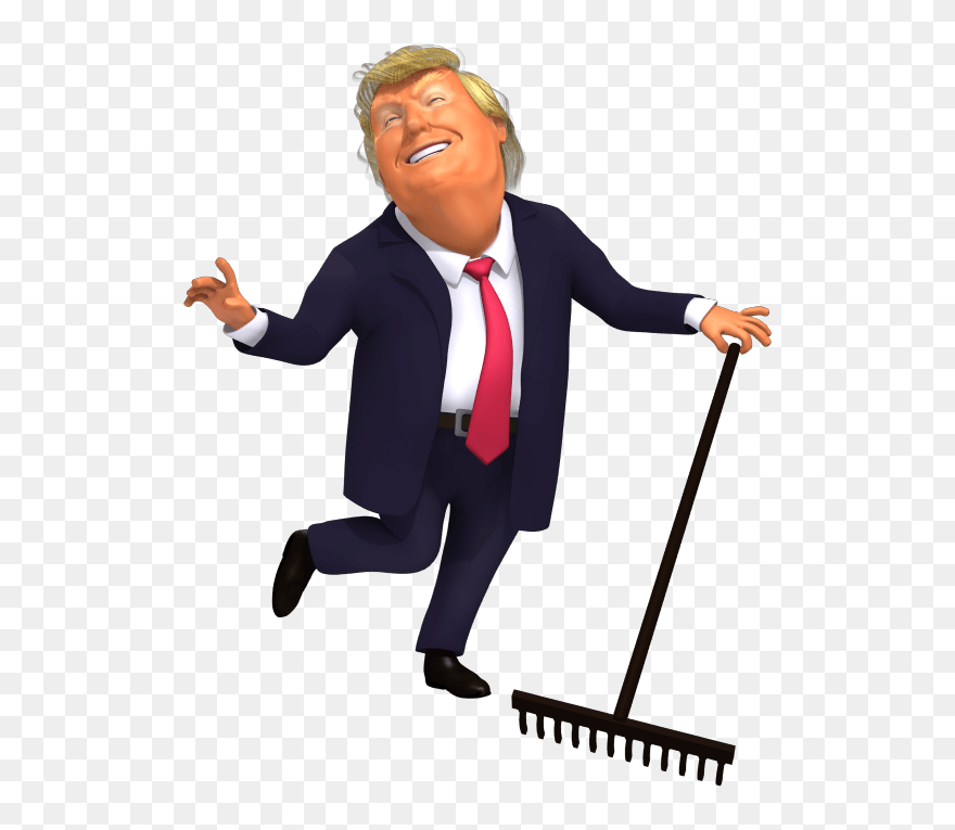 Trump Raking - Animated Cartoon Trump Gif Clipart