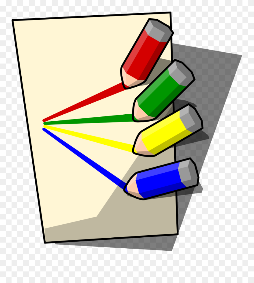 Colouring Pencils Svg Vector File, Vector Clip Art - Paper And Pencils Clipart - Png Download