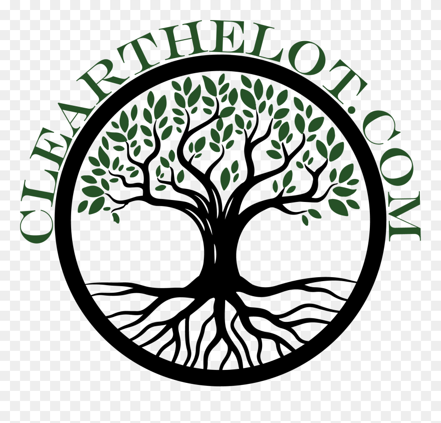 Clear The Lot - Tree With Roots In Circle Clipart