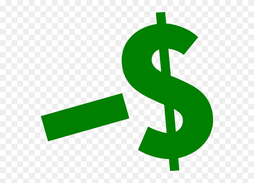 Money Sign With Minus Clipart