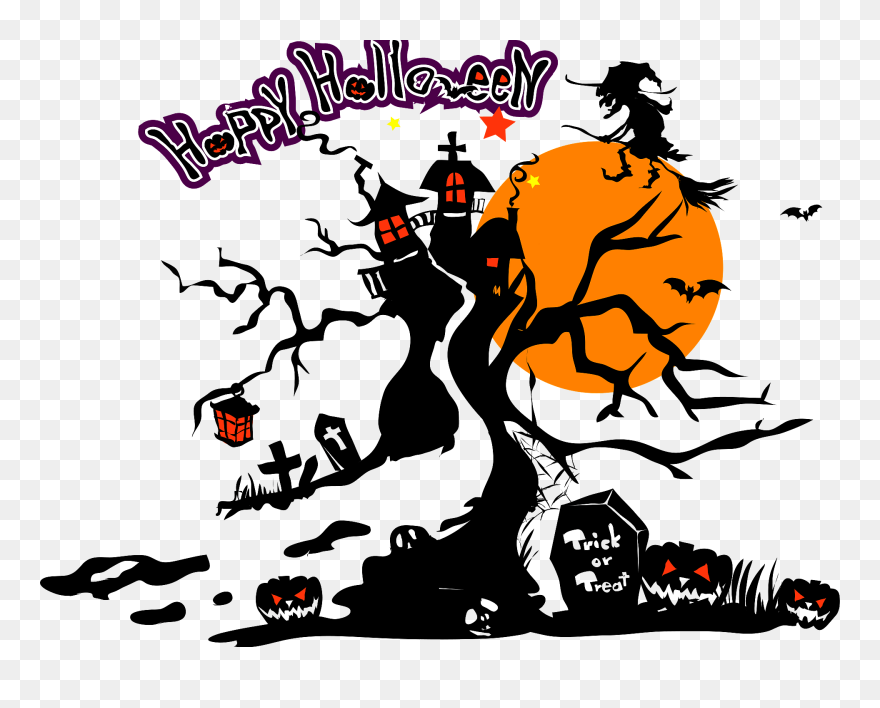 ハロウィン 魔女 イラスト 月 Clipart
