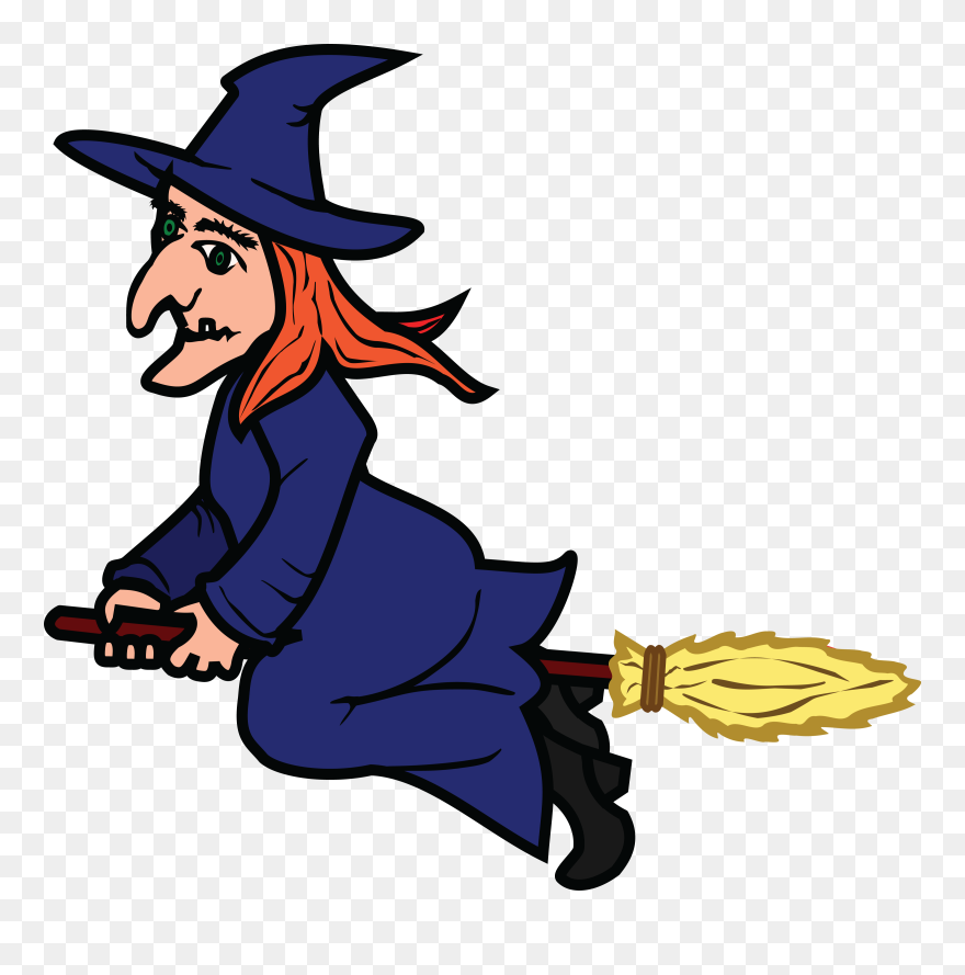Free Witch On A Broomstick Clipart, Download Free Clip - Flying Witch Clipart - Png Download