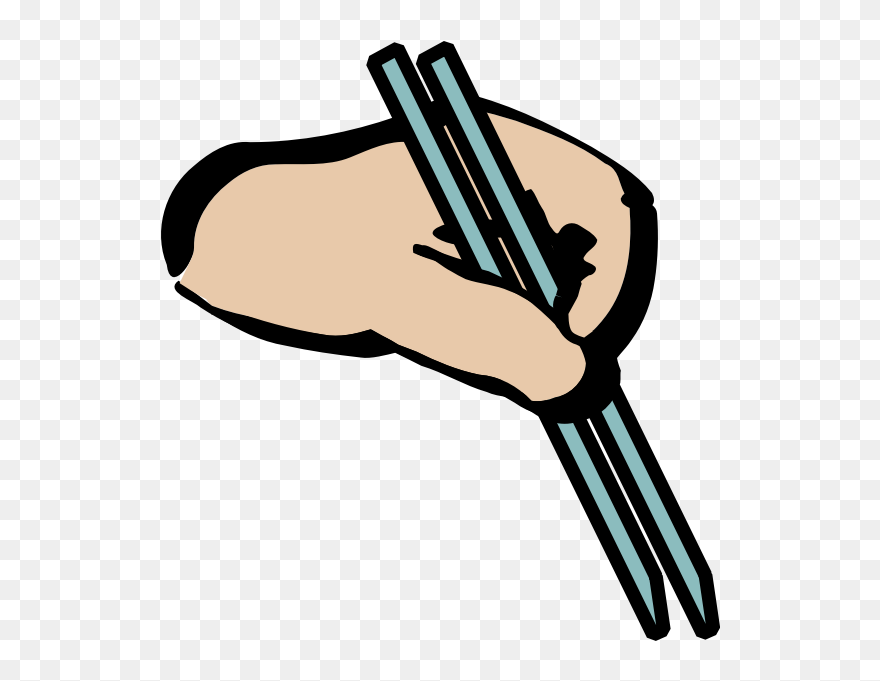 Hand With Chopsticks - Clip Art - Png Download