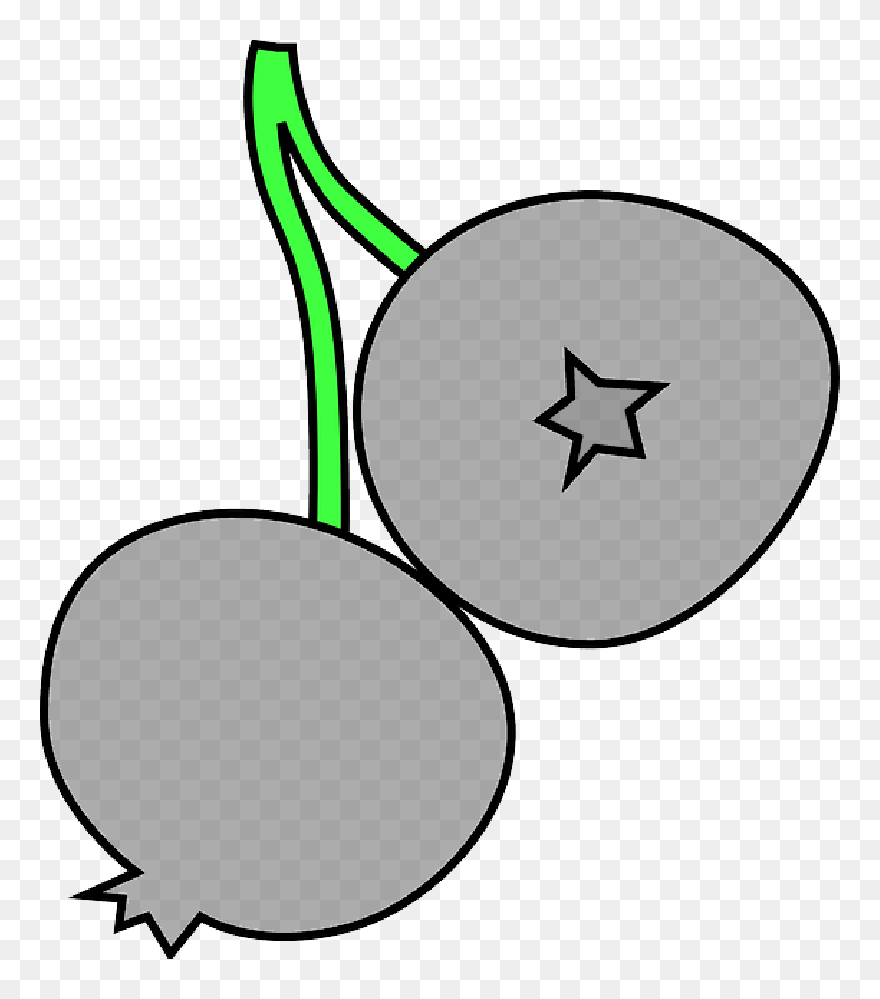 Black, Two, Berries, Blue, Fruit, Outline, Drawing - Blueberries Clipart Black And White - Png Download