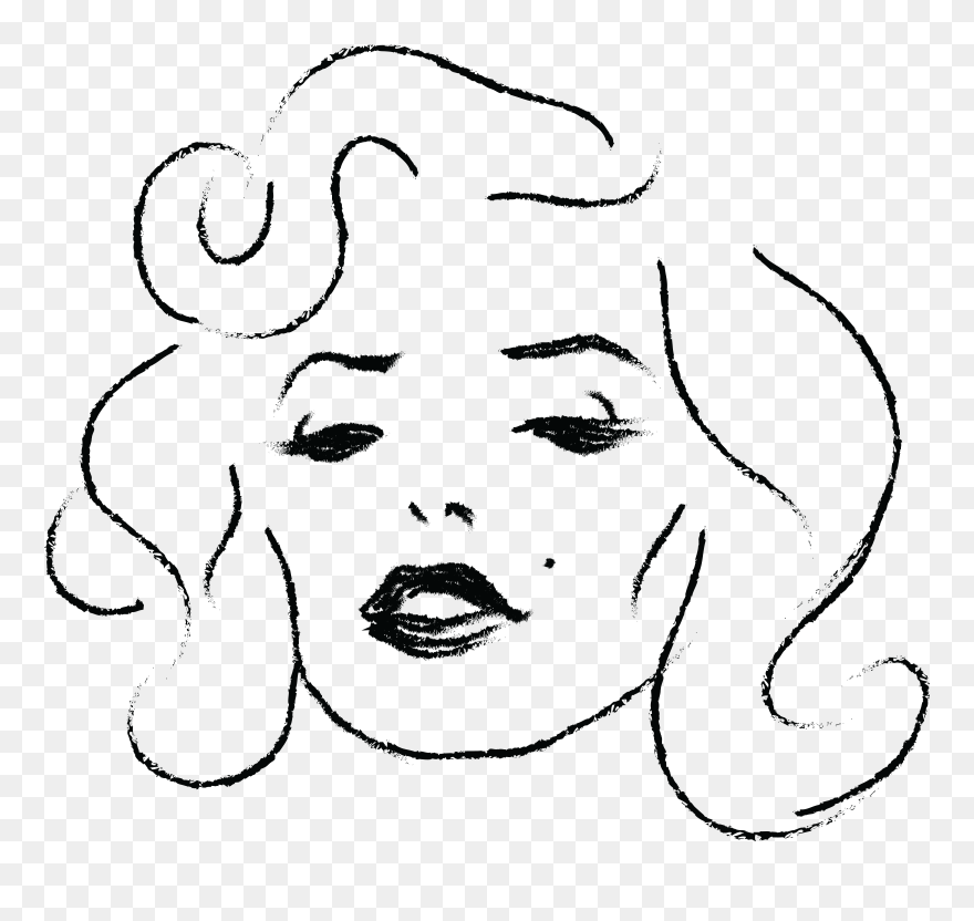 Free Clipart Of Marilyn Monroe - Marilyn Monroe Drawing Simple - Png Download