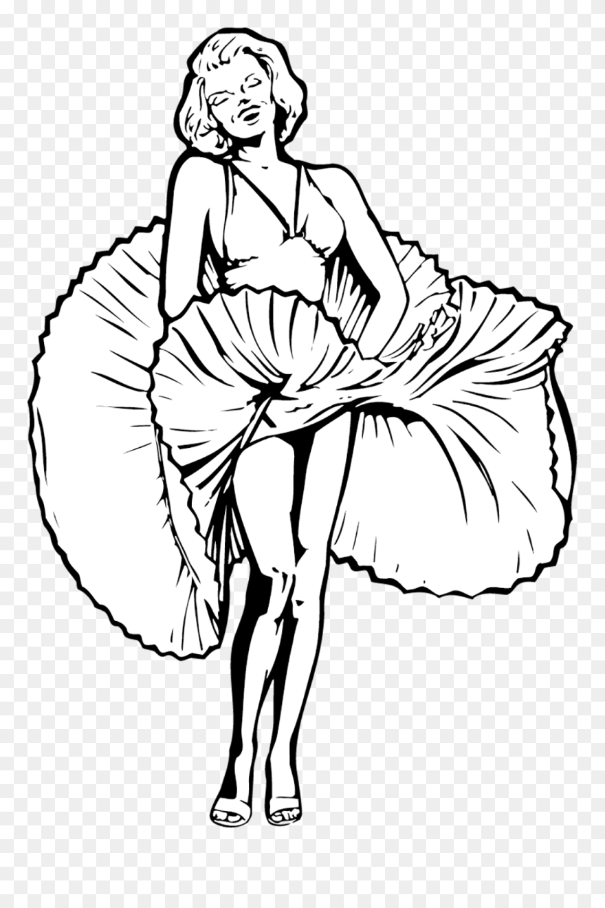 Vector Beautiful Black And White Marilyn Monroe Png - Marilyn Monroe Paintings Black And White Clipart