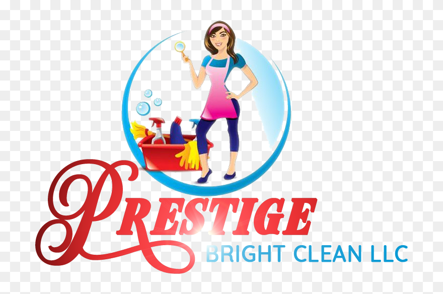Prestige Bright Clean, Llc - Clip Art Cleaning Lady - Png Download
