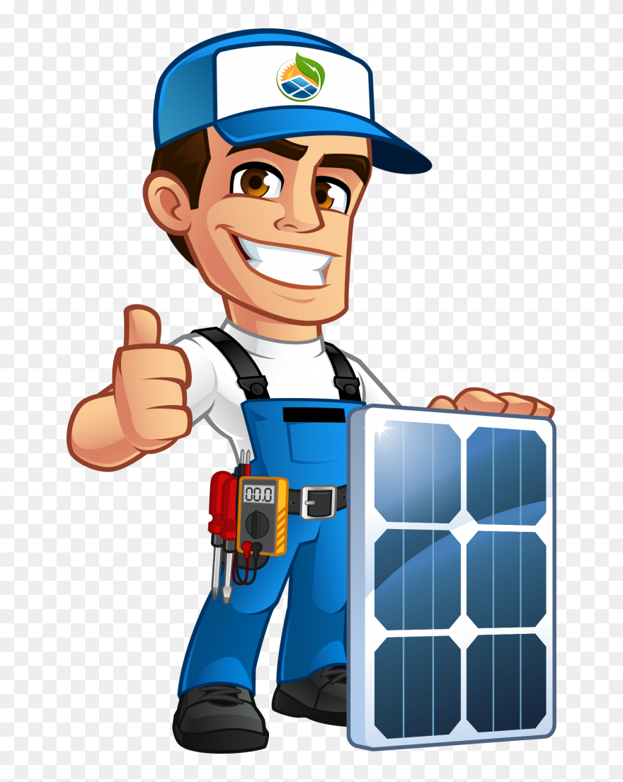 Download Home Solar Panel Installer Cartoon Solar Panel Installation