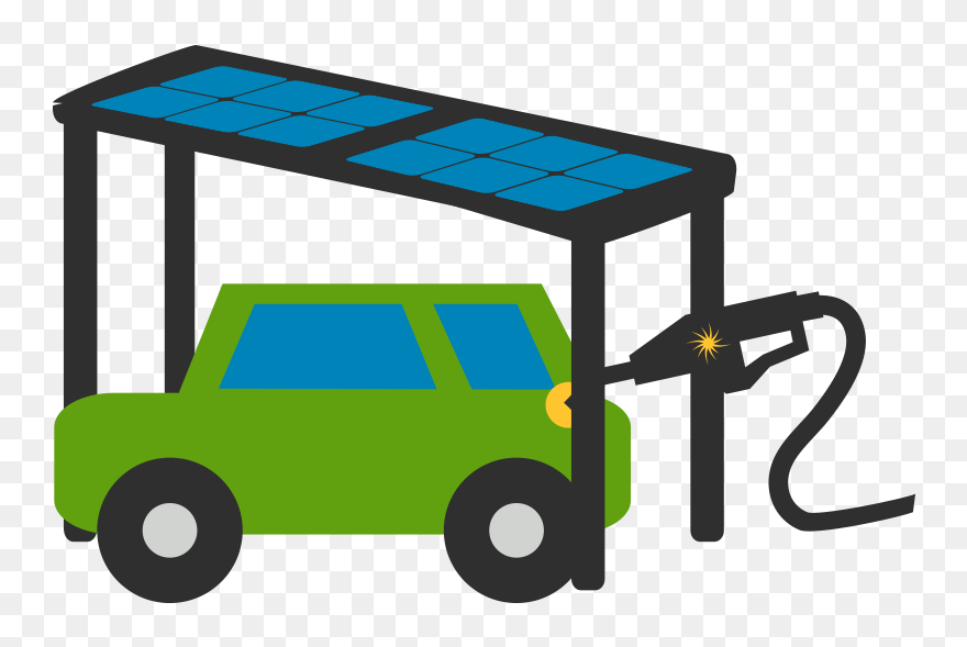 Custom Solar Canopy Installation To Charge Electric - Solar Panels Charge Electric Car Clipart