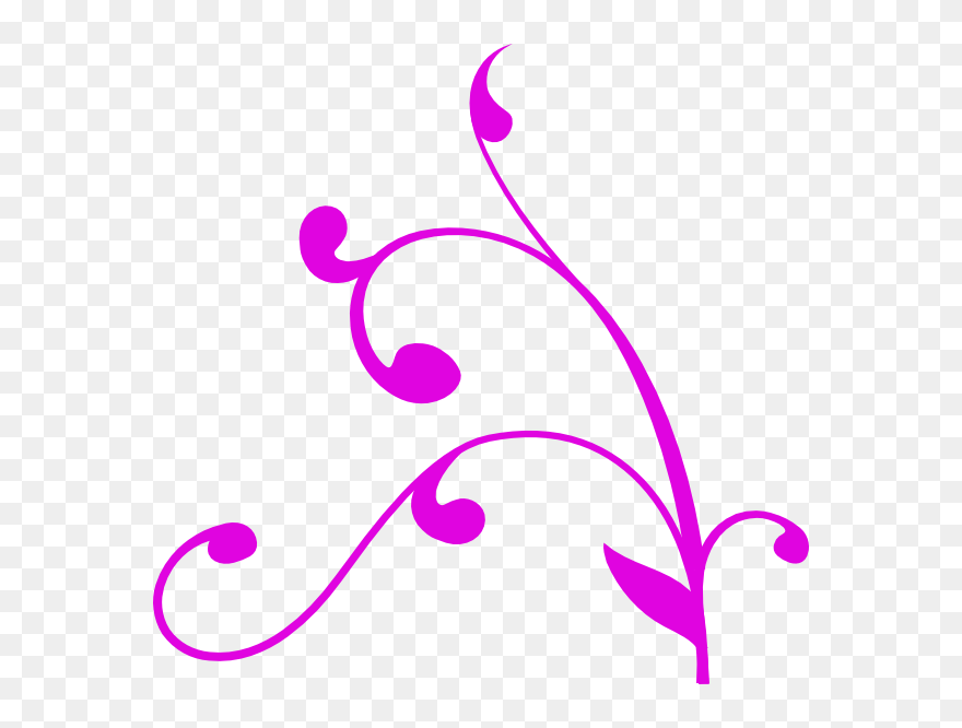 Decorative Corner Purple Clip Art - Flower Stems Clip Art - Png Download