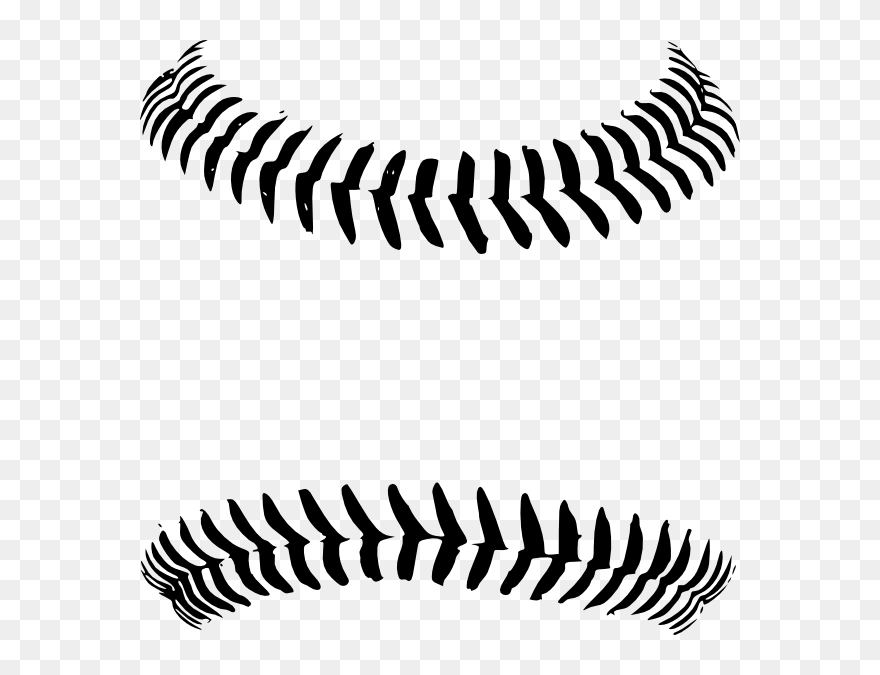 Baseball Clipart Black And White - Baseball Laces Clipart - Png Download