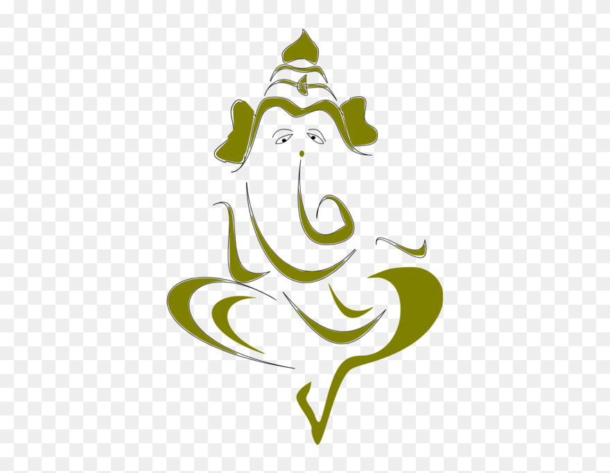 Vinayagar Image In One Leaf Clipart