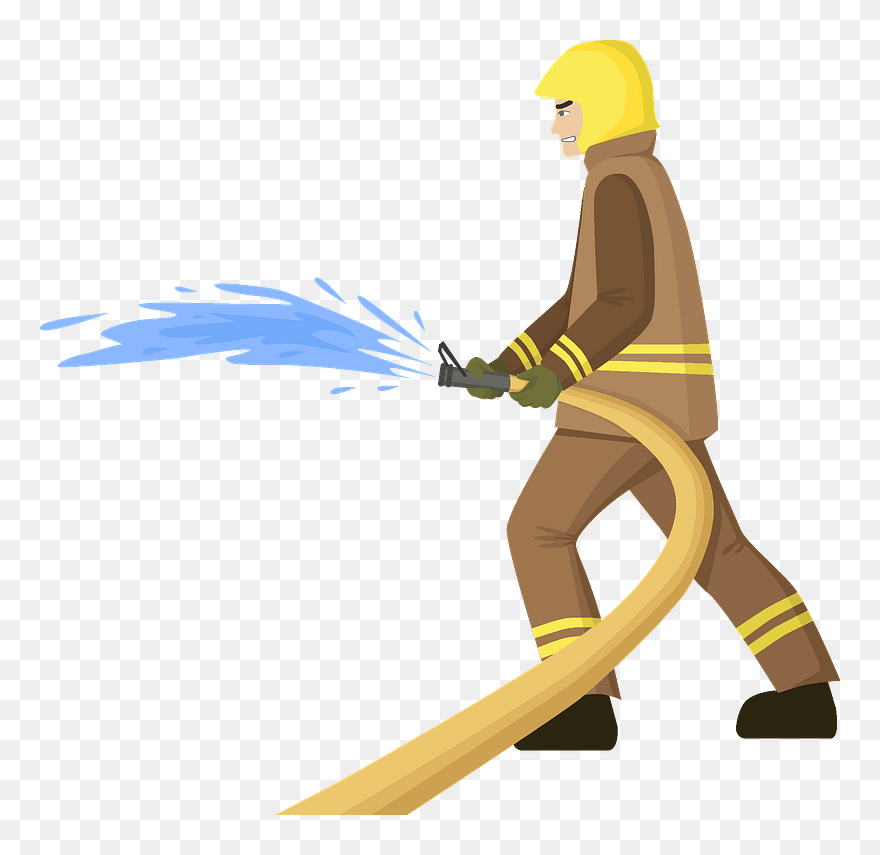 Firefighter Clipart - Illustration - Png Download