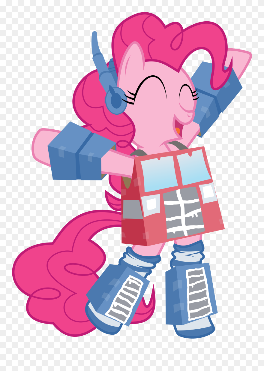 Pinkie Pie Rarity Optimus Prime Pony Pink Red Fictional - Pinkie Pie Optimus Prime Clipart