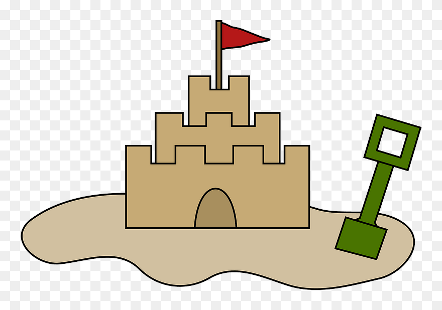 Sand Castle Clipart - Easy Drawing Of A Sand Castle - Png Download
