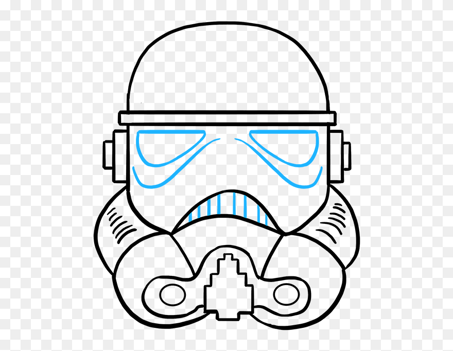 How To Draw A Stormtrooper Helmet Really Easy Drawing - Storm Trooper Drawing Clipart