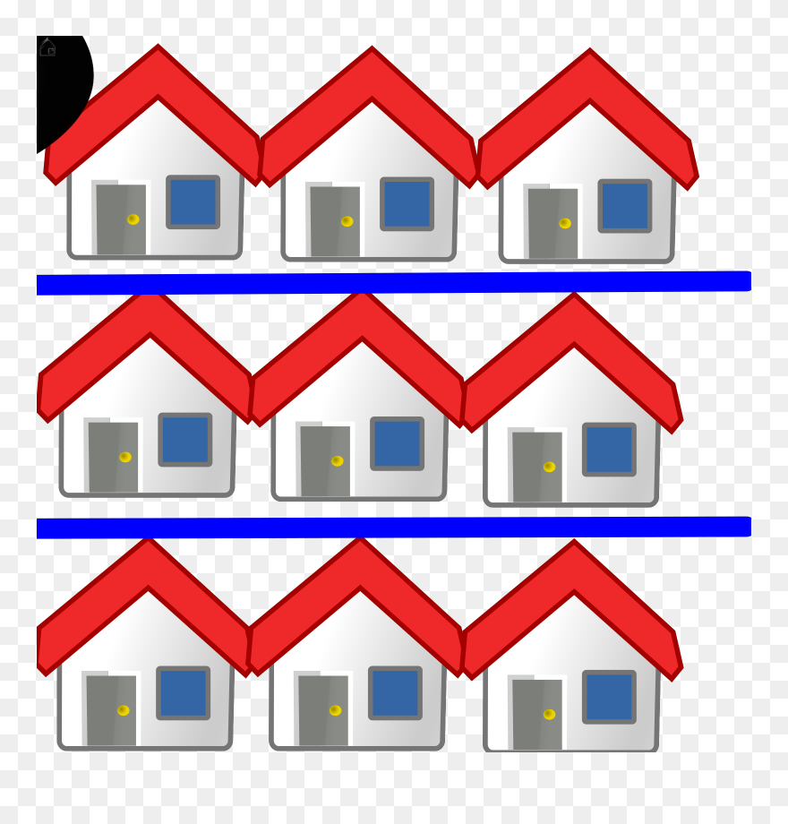 9 Houses Clipart - Png Download