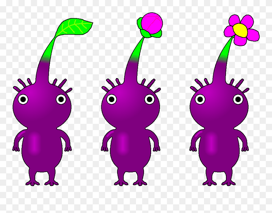 Purple Pikmin V - Cartoon Clipart