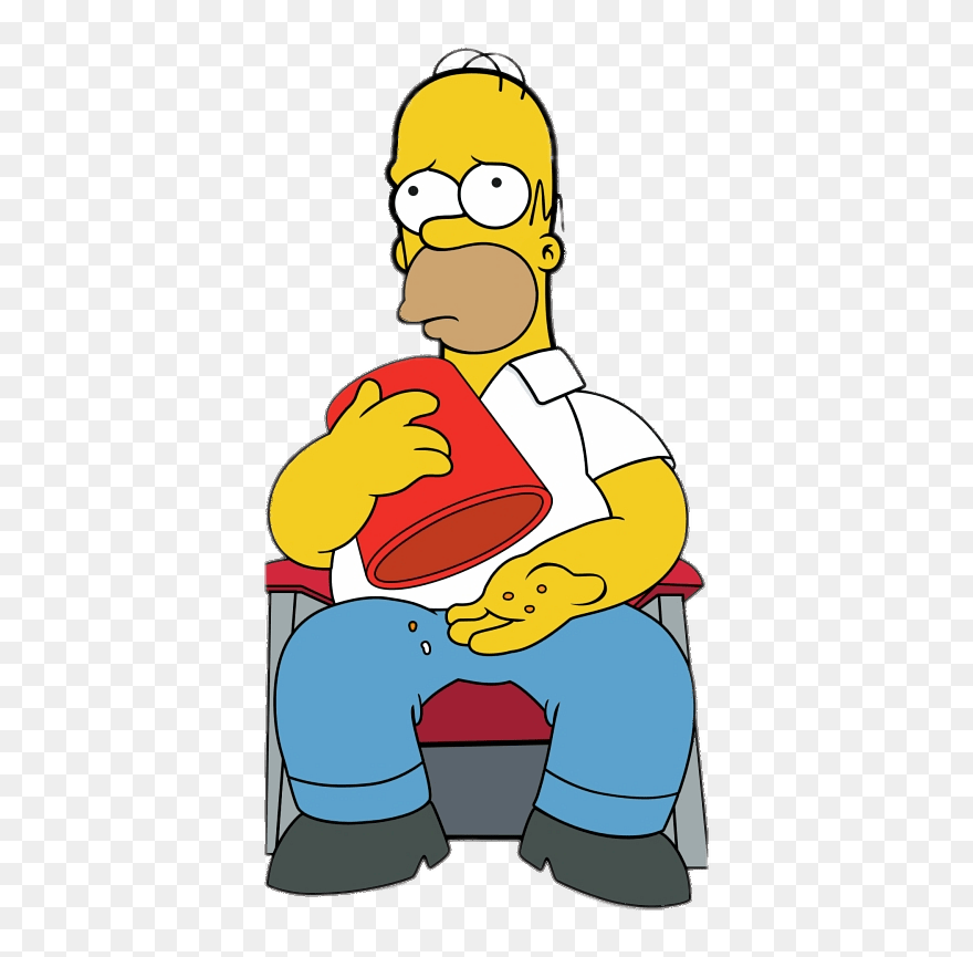 Homer Simpson Ran Out Of Popcorn - Homer Simpson Png Face Clipart