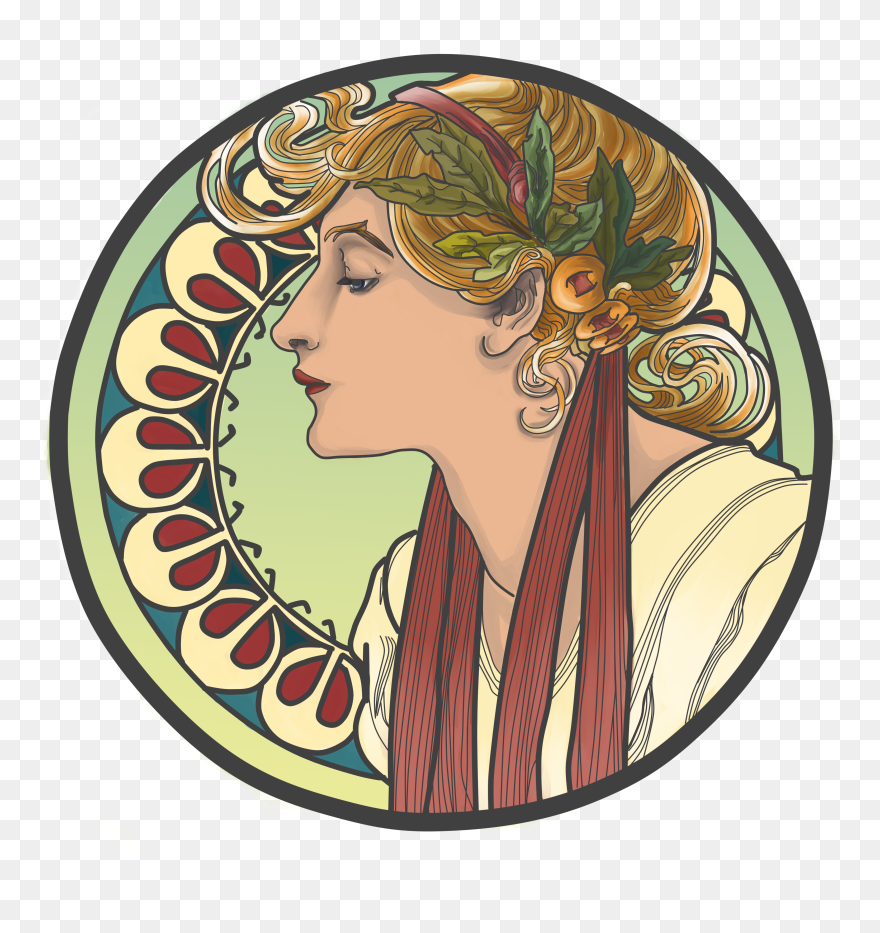 Nouveau Year Arts Art Nouveau Woman Face Clipart 5422440 Pinclipart
