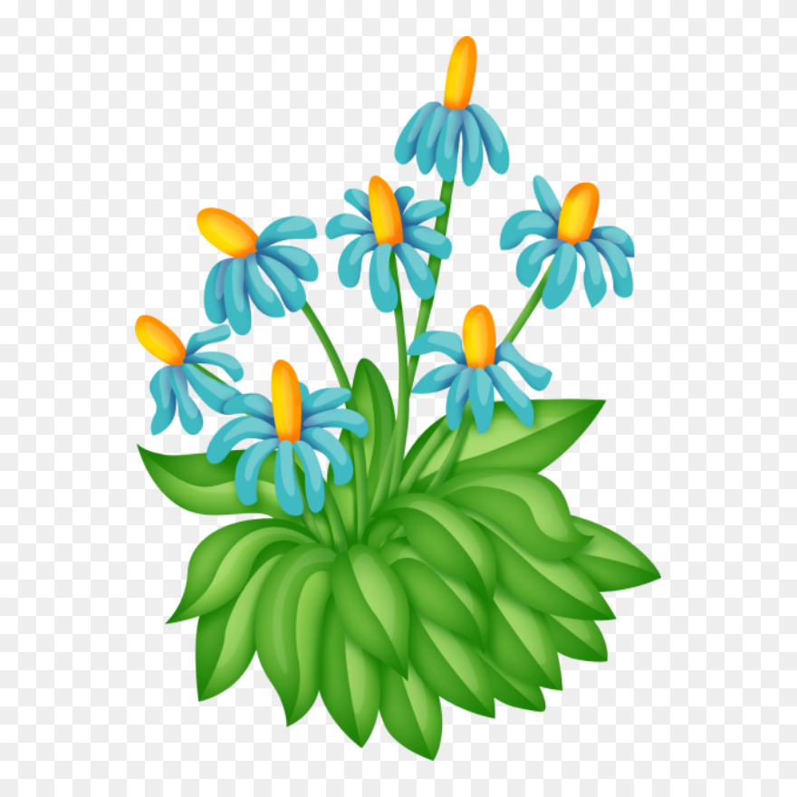 Drawing Flowering Bush Clipart Free - Png Download