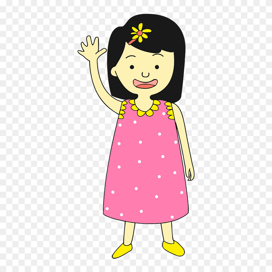 Girl In Pink Dress Clipart - Png Download