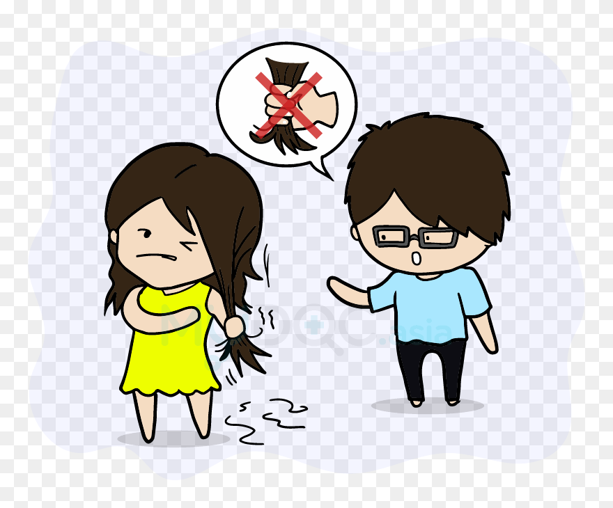 Lisa Pulling Her Hair - Cartoon Clipart