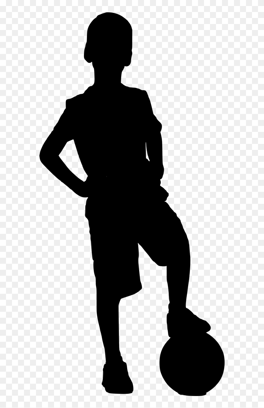 Child Silhouette Clipart Transparent Background , Png - Boy Playing Football Silhouette