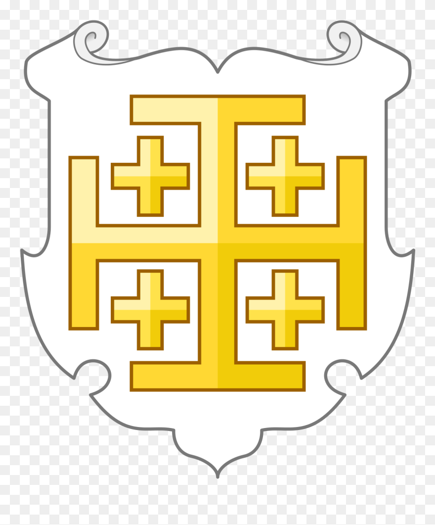 Transparent Crusader Shield Clipart - King Of Jerusalem Coat Of Arms - Png Download