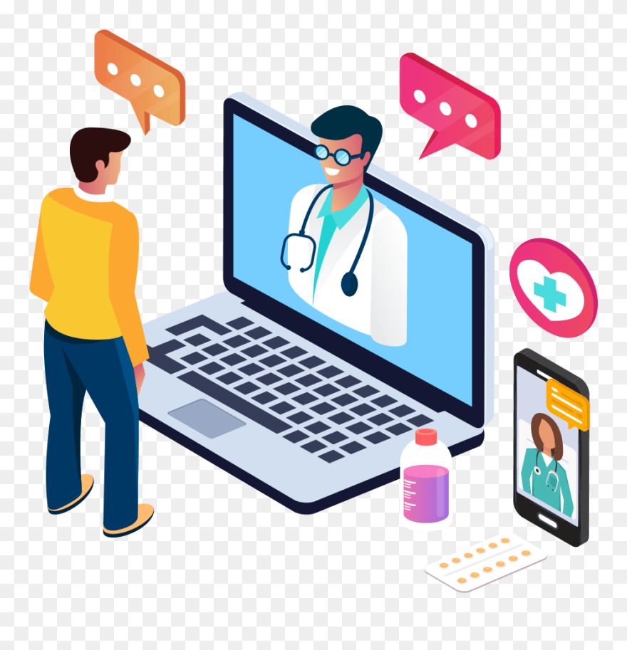 Talk To Doctor On Mobile Clipart