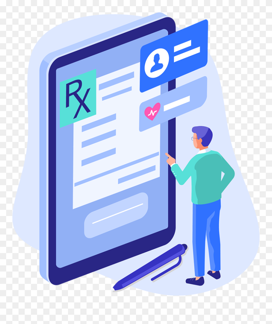 Patient Working With Doctor And Compounding Pharmacy Clipart