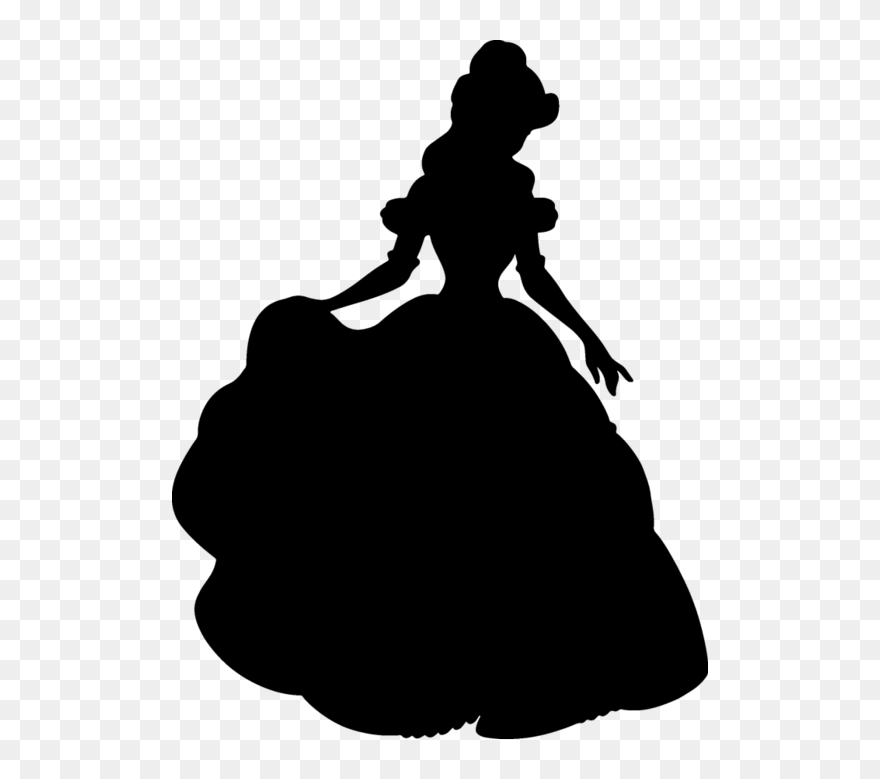 Belle Disney Princess Silhouette Clip Art - Princess Belle Silhouette - Png Download