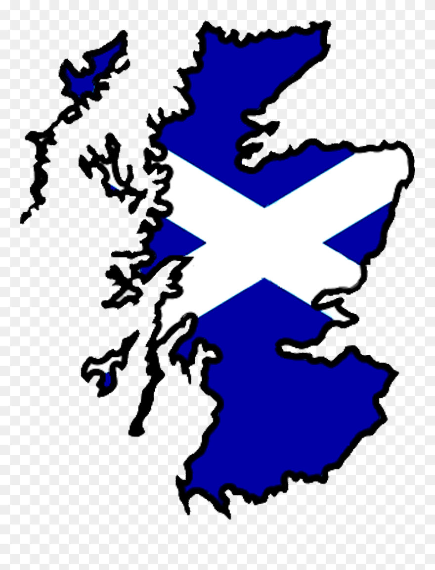 Scotland Flag Map Big - Scottish Flag Shape Of Scotland Clipart
