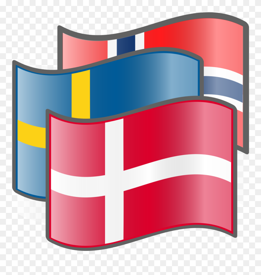 Scandinavia Flags Denmark - Norway Sweden Denmark Flag Clipart