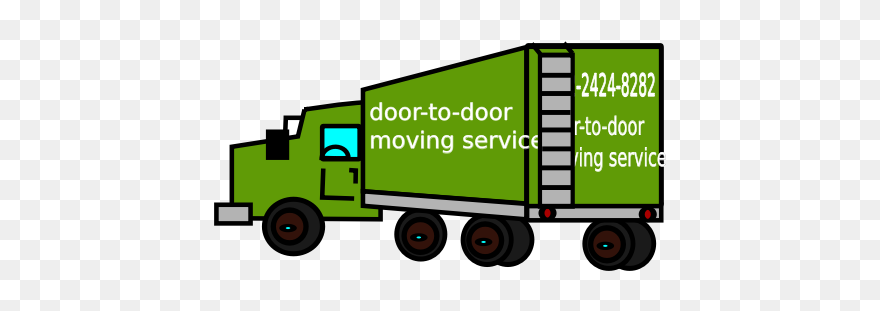 Vector Drawing Of Closed Moving Truck - Clipart Moving Truck Transparent - Png Download
