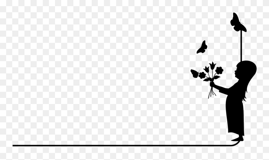 Human Behavior,art,silhouette - Frame Png Transparent Flower Frame Clipart