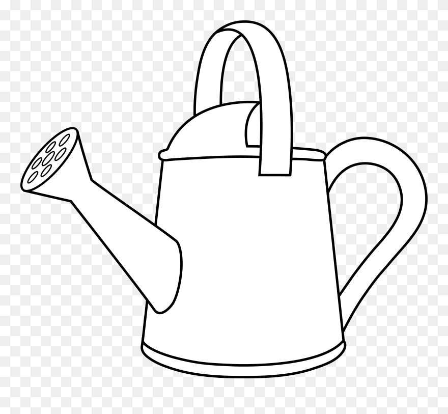 Watering Can Lineart To Color In Cricut And Canning, - Outline Image Of Water Can Clipart