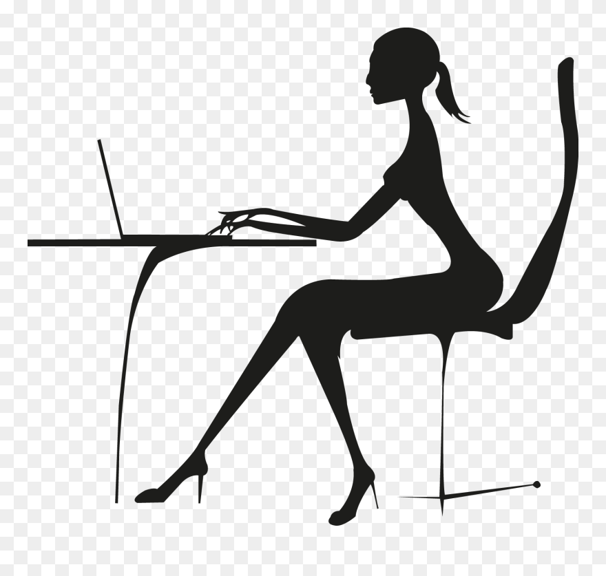 Thumb Image - Silhouette Office Girl Clipart