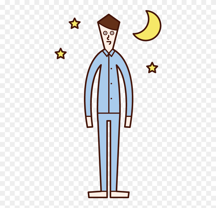 Illustration Of A Man In Pajamas - Illustration Clipart