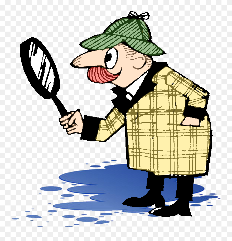 Inspector In Puddle - Detective Clip Art Black And White - Png Download