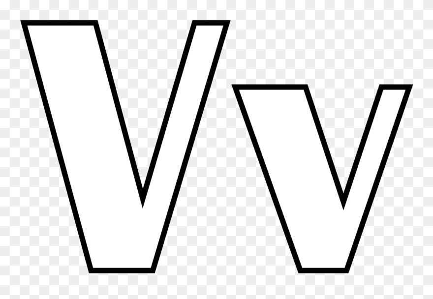 Classic Alphabet V At Coloring Pages For Kids Boys - Line Art Clipart