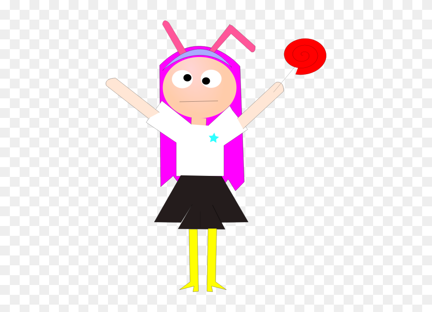 Happy Girl Cartoon Art Clipart