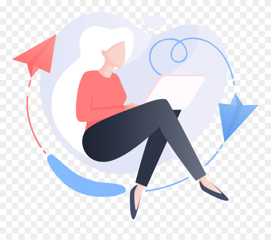 Image Of A Woman On A Computer Representing Someone - Illustration Clipart