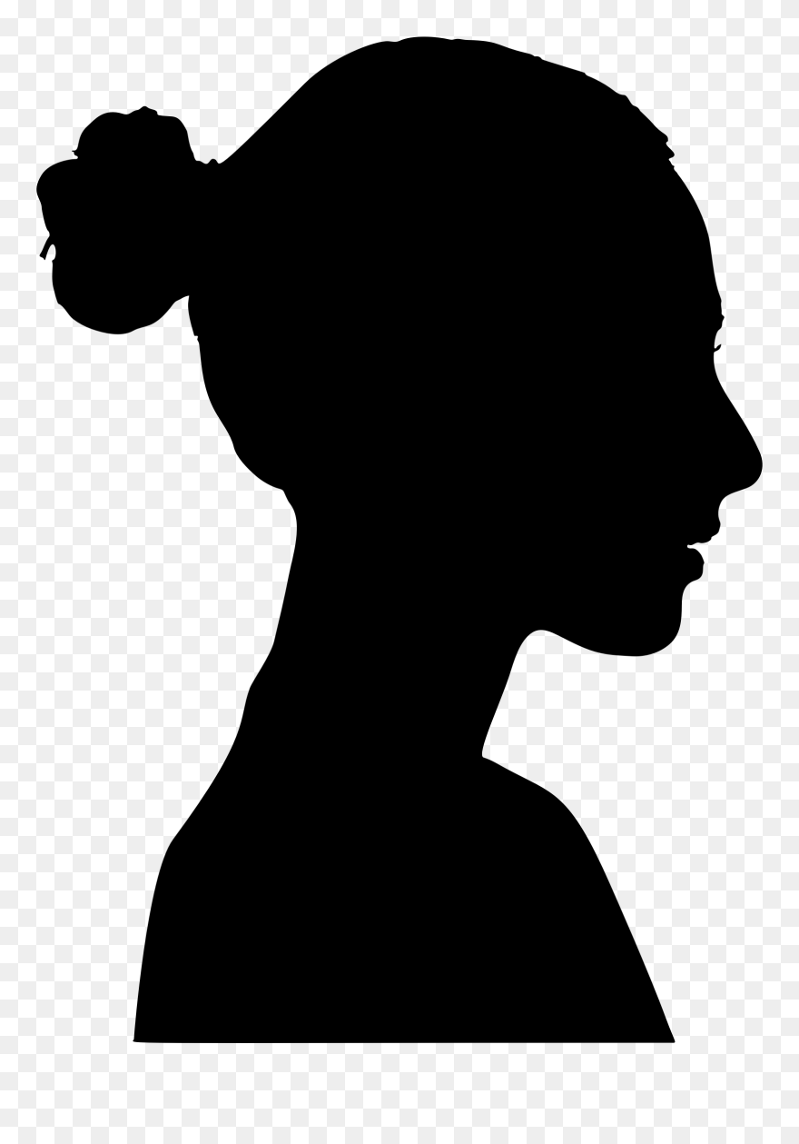Silhouette Female Clip Art - Woman Face Profile Silhouette - Png Download