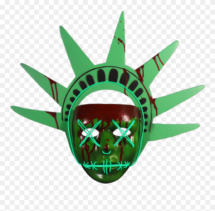 Election Year Lady Liberty Light Up Mask - Purge Lady Liberty Mask Clipart
