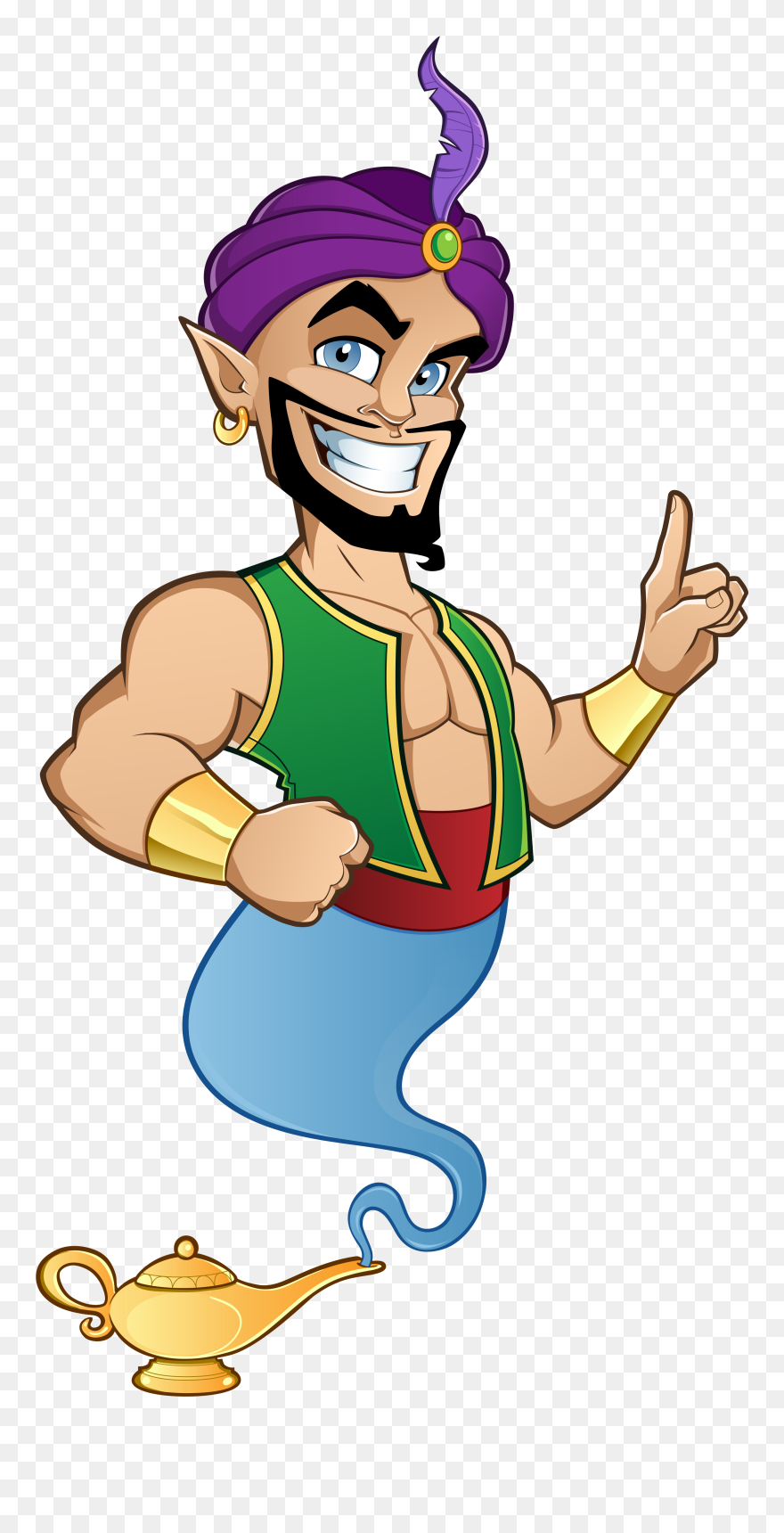 Aladdin Genie Lamp Aladdin - Genie Clipart Png Transparent Png