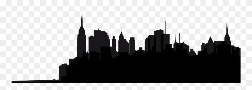 New York City Black And White Skyline Monochrome Photography - Ciudad Blanco Y Negro Silueta Png Clipart