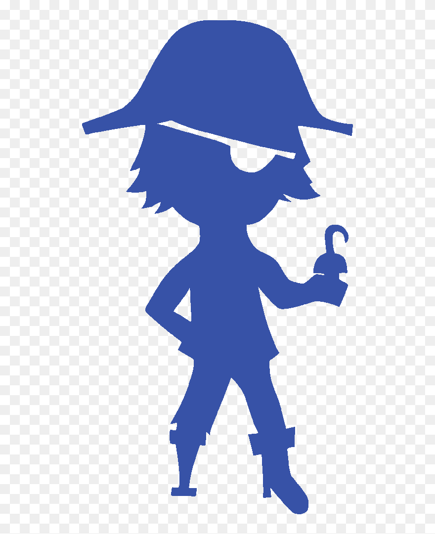 Silhouette Sticker Wall Decal Pirate Window - Cartoon Pirate Silhouette Png Clipart